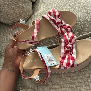 Cat & Jack Red Checkered Kids Sandals